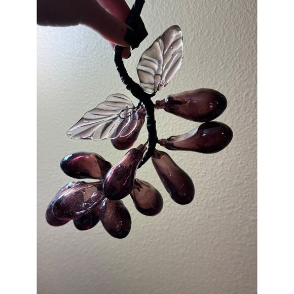 Vintage Murano Glass Grapes Cluster Table Decor Purple - Picture 3 of 7